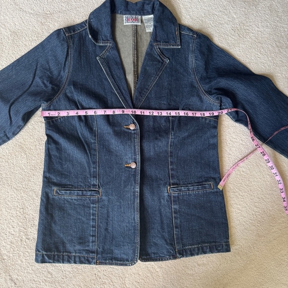 Vintage Bill Blass Denim Blazer Jacket Y2K M - Picture 10 of 13